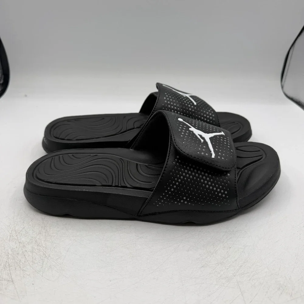 Nike Air Jordan Hydro 5 Slides Sandals Mens Sz 9 Black/White Slip On 820257-010